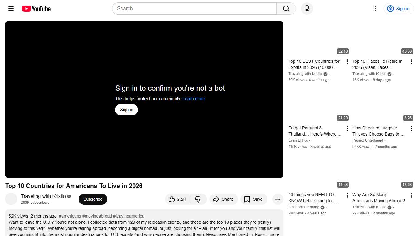 Top 10 Countries for Americans To Live in 2026 - YouTube