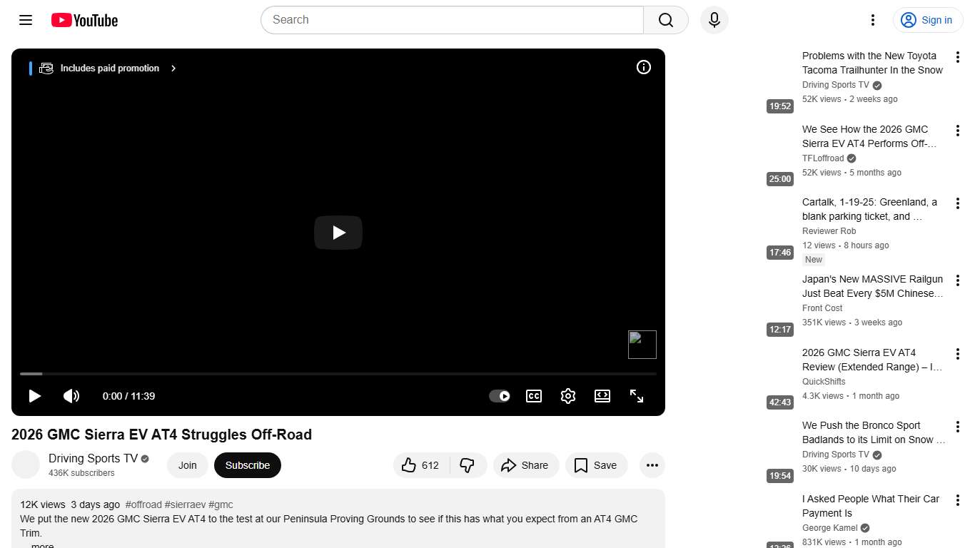 2026 GMC Sierra EV AT4 Struggles Off-Road - YouTube